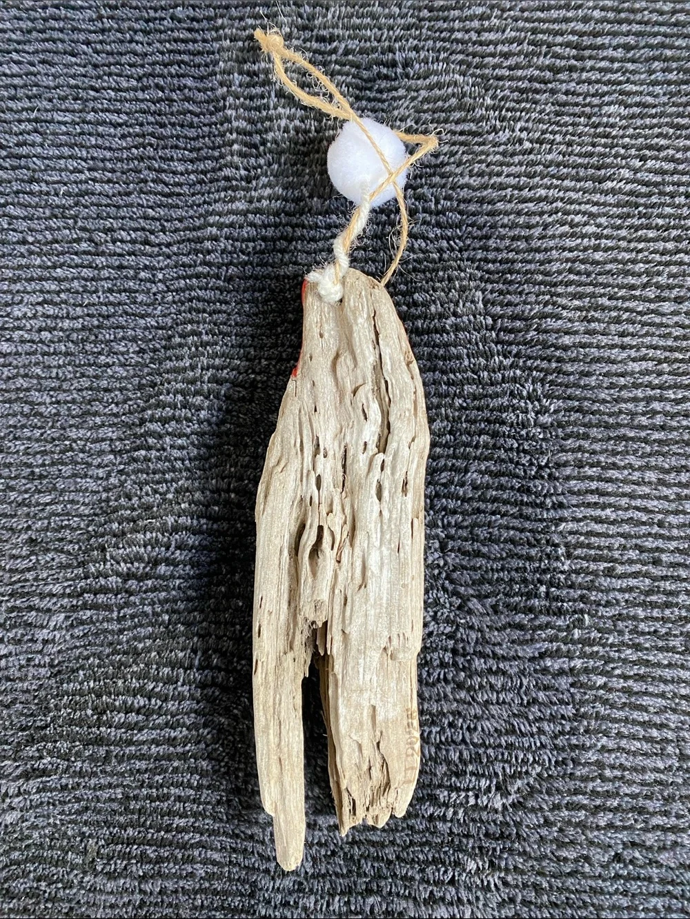 Hand-Painted Red Santa Driftwood Ornament - from Lake Superior